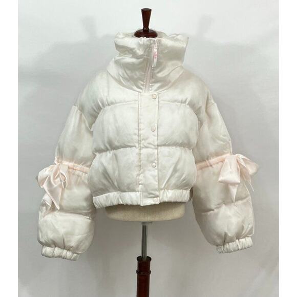 SELKIE Sz 2x Silk Strawberry Milk Marshmallow Puffer Coat Jacket NWT - Picture 8 of 14